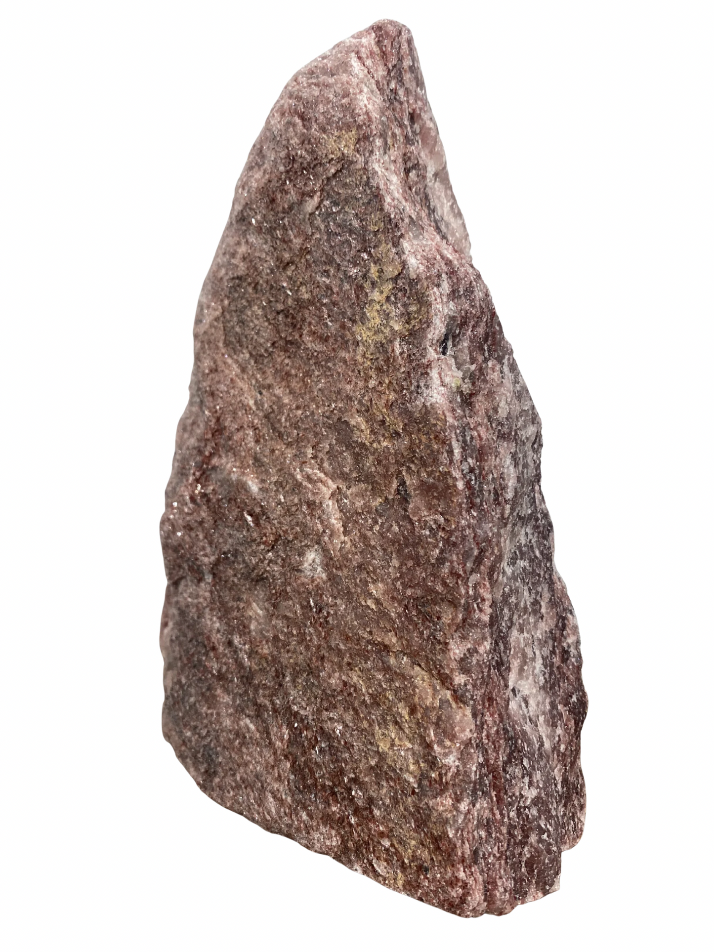Rode Mica (Lepidoliet) sculptuur op standvlak