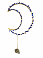Edelsteen maan hanger Lapis Lazuli en Pyriet middel
