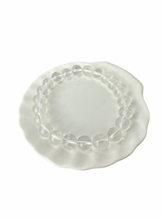 Bergkristal kogelarmband 10 mm