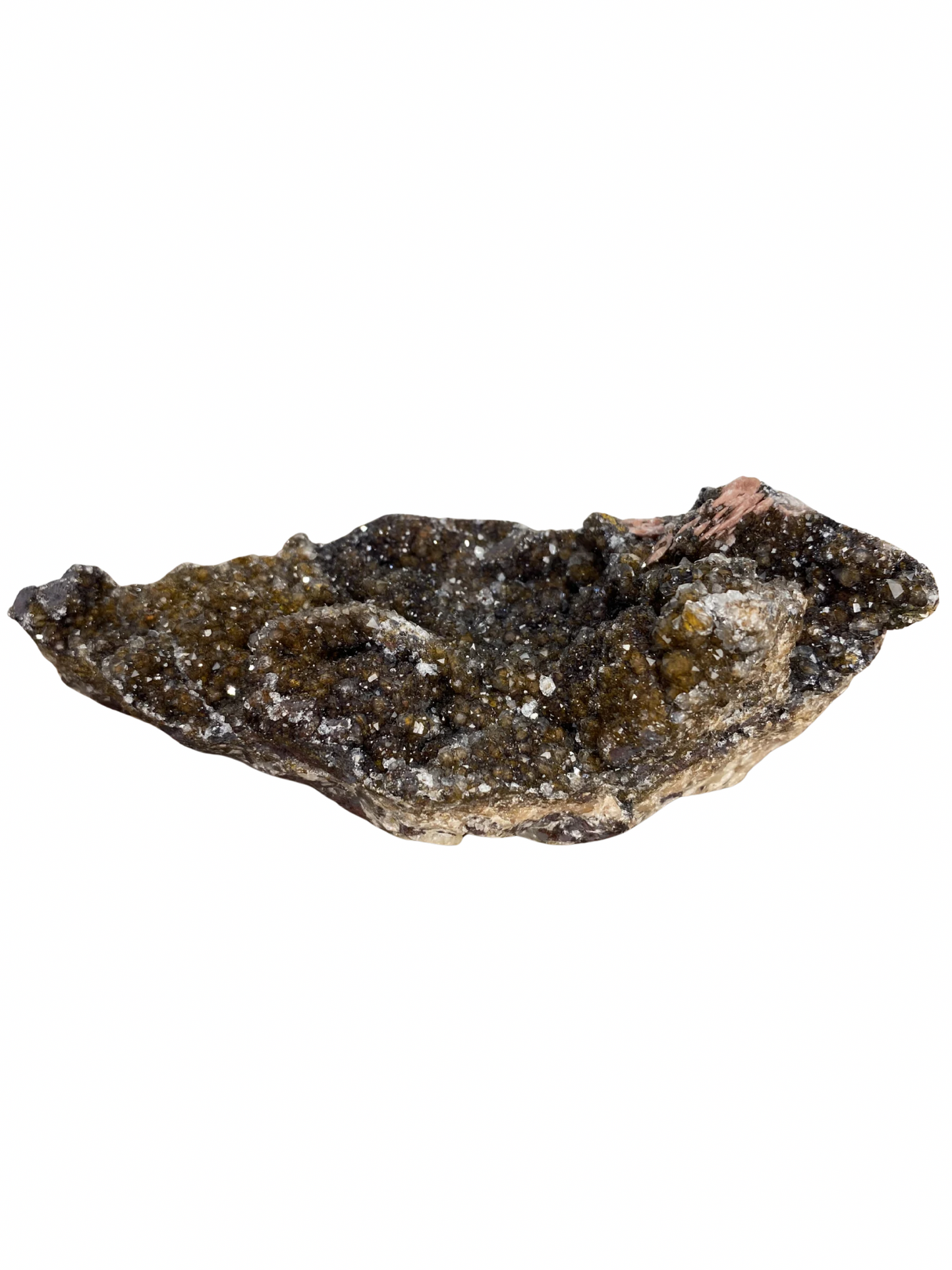 Mangaan Kwarts met Druzy Hematiet kristallen (Manganiet) 2