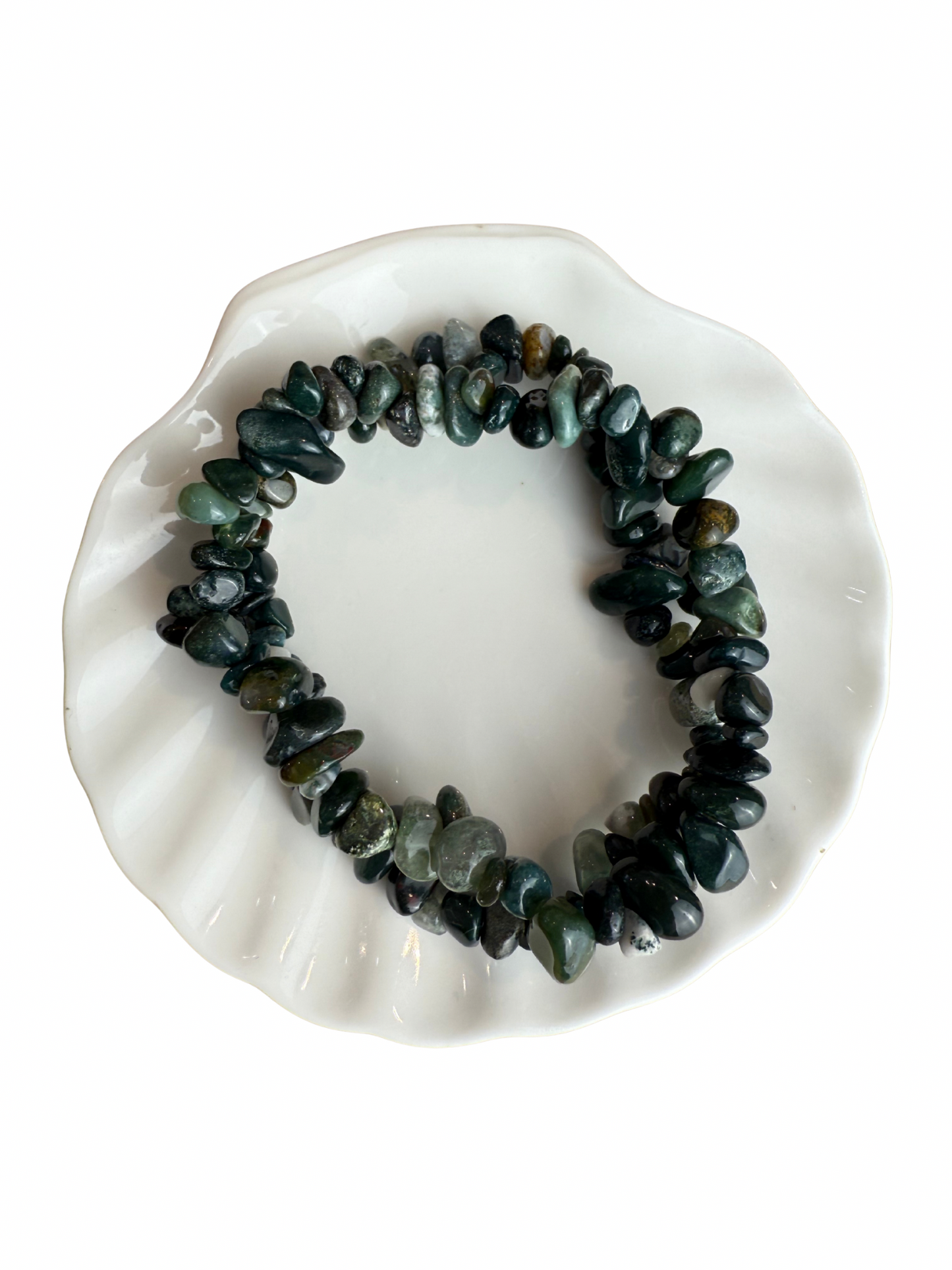 Moss agate bracelet split