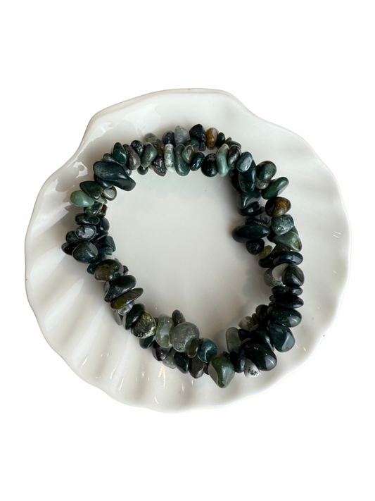Moss agate bracelet split