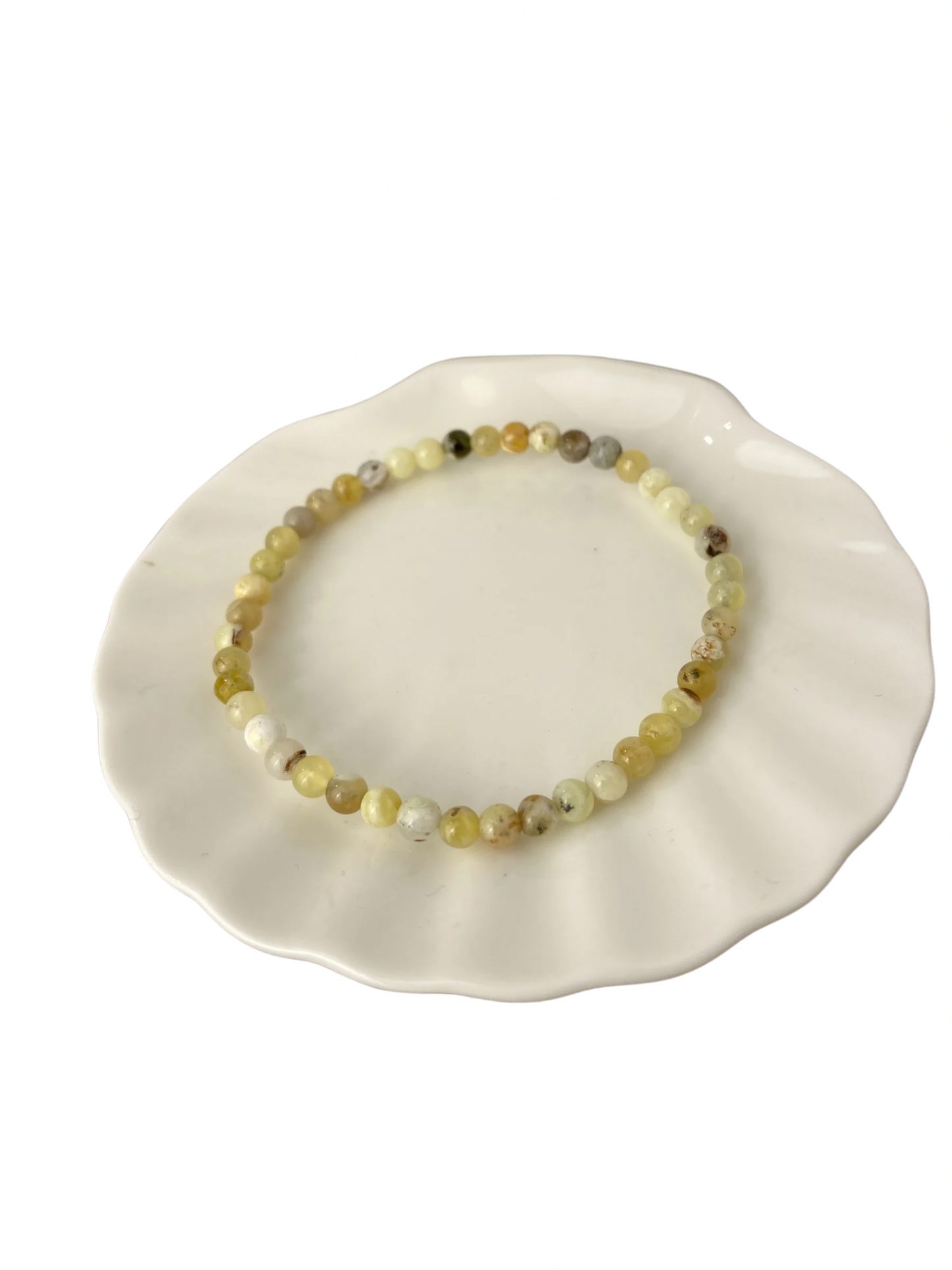 Gele Opaal kogelarmband 4 mm