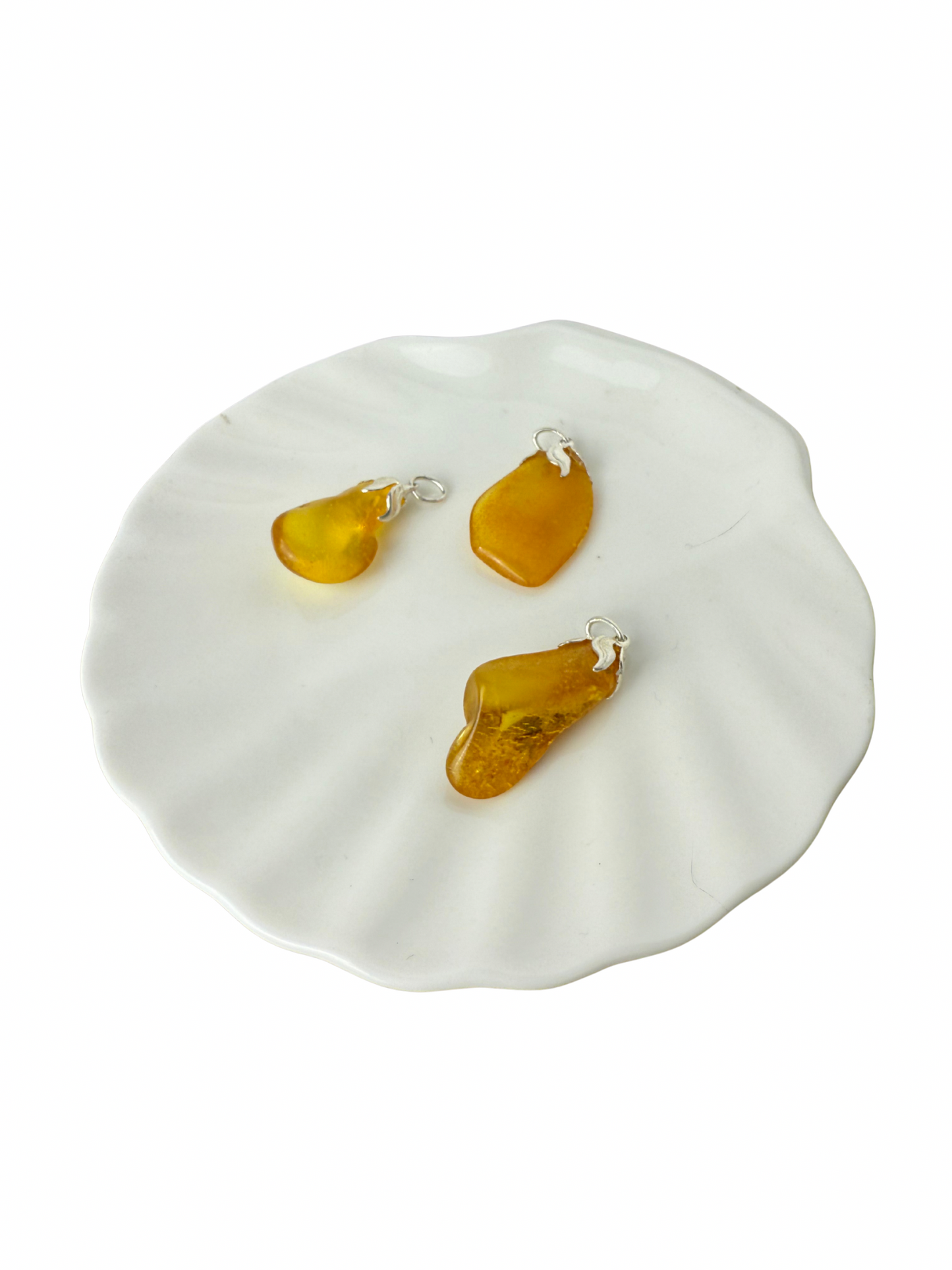 Olivia tumbled stone pendant Amber
