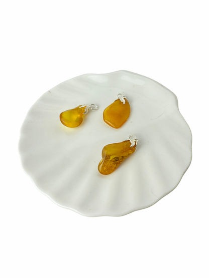 Olivia tumbled stone pendant Amber