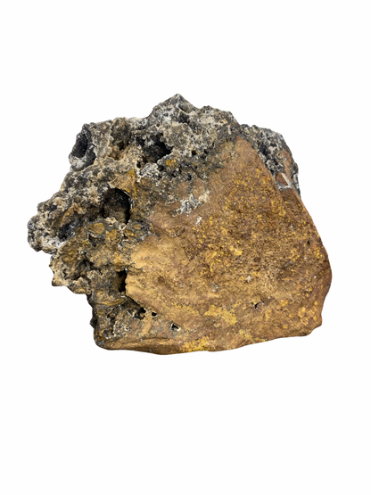 Mangaan Kwarts met Druzy Hematiet kristallen (Manganiet)