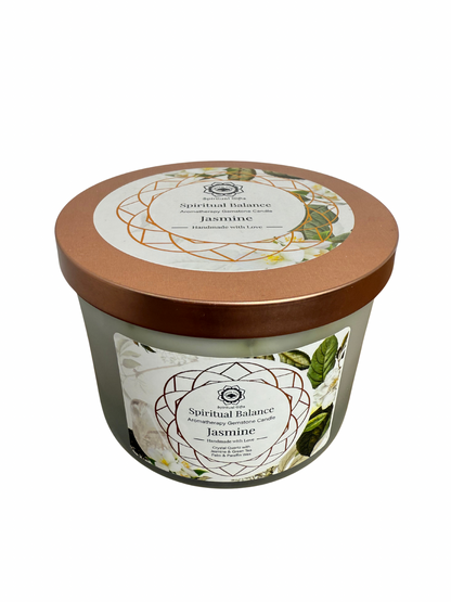 Gemstone scented candle Green Tree: Spiritual Balance - Jasmine