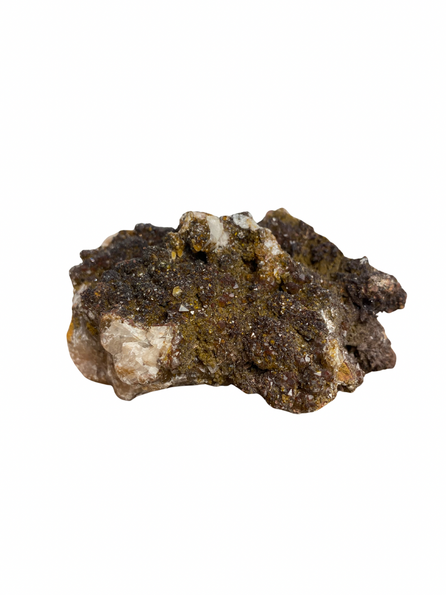 Mangaan Kwarts met Druzy Hematiet kristallen (Quartz Manganesse)