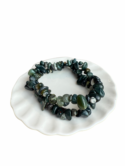 Moss agate bracelet split