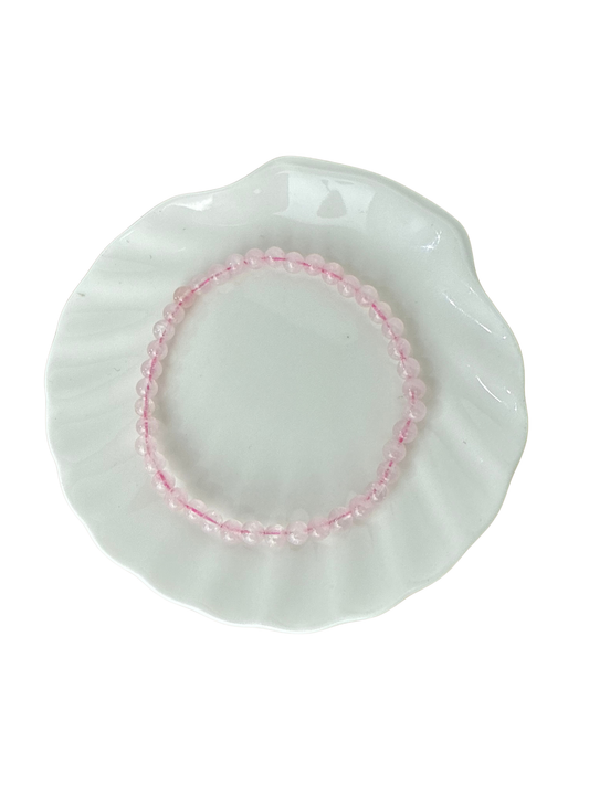 Rozenkwarts kogelarmband 4 mm