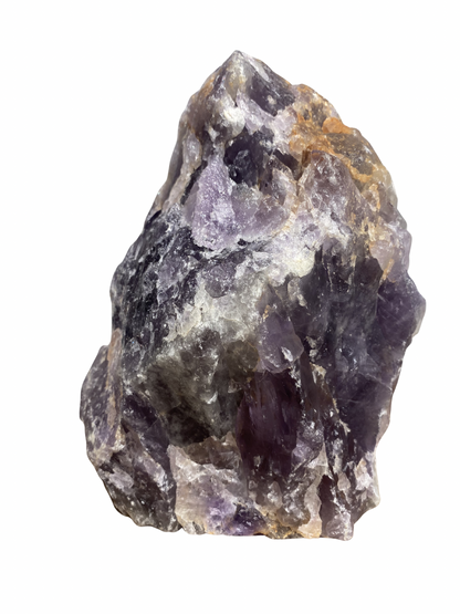 Amethist sculptuur half ruw op standvlak 2