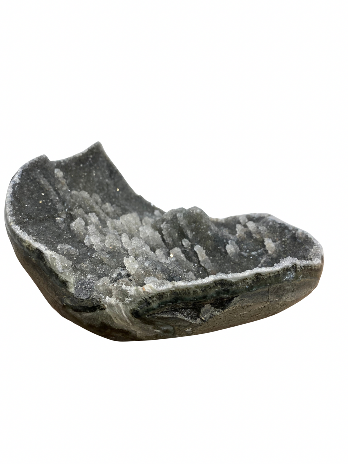 Zwarte Galaxy Amethist geode met stalactiet kristallen (Uruguay) | 1,8 kg