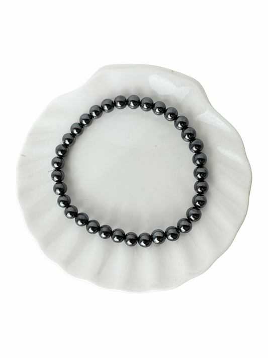 Hematite bracelet ball 6 mm