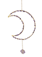 Gemstone moon pendant Amazonite