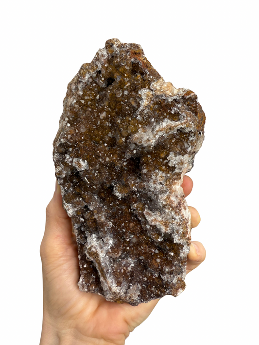 Mangaan Kwarts met Druzy Hematiet kristallen (Quartz Manganesse)