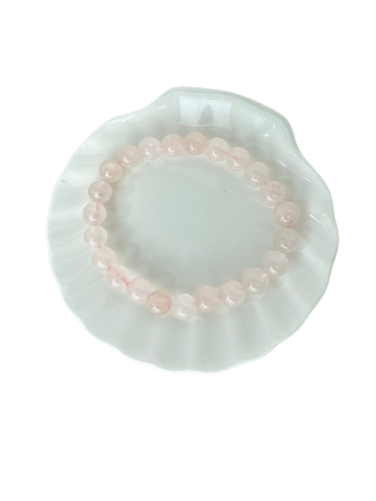 Rozenkwarts armband kogel 8 mm