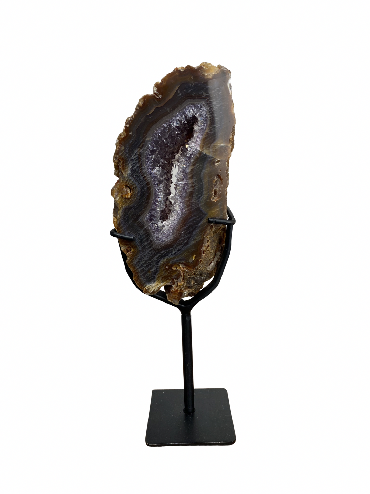 Agate tower with druzy Amethyst