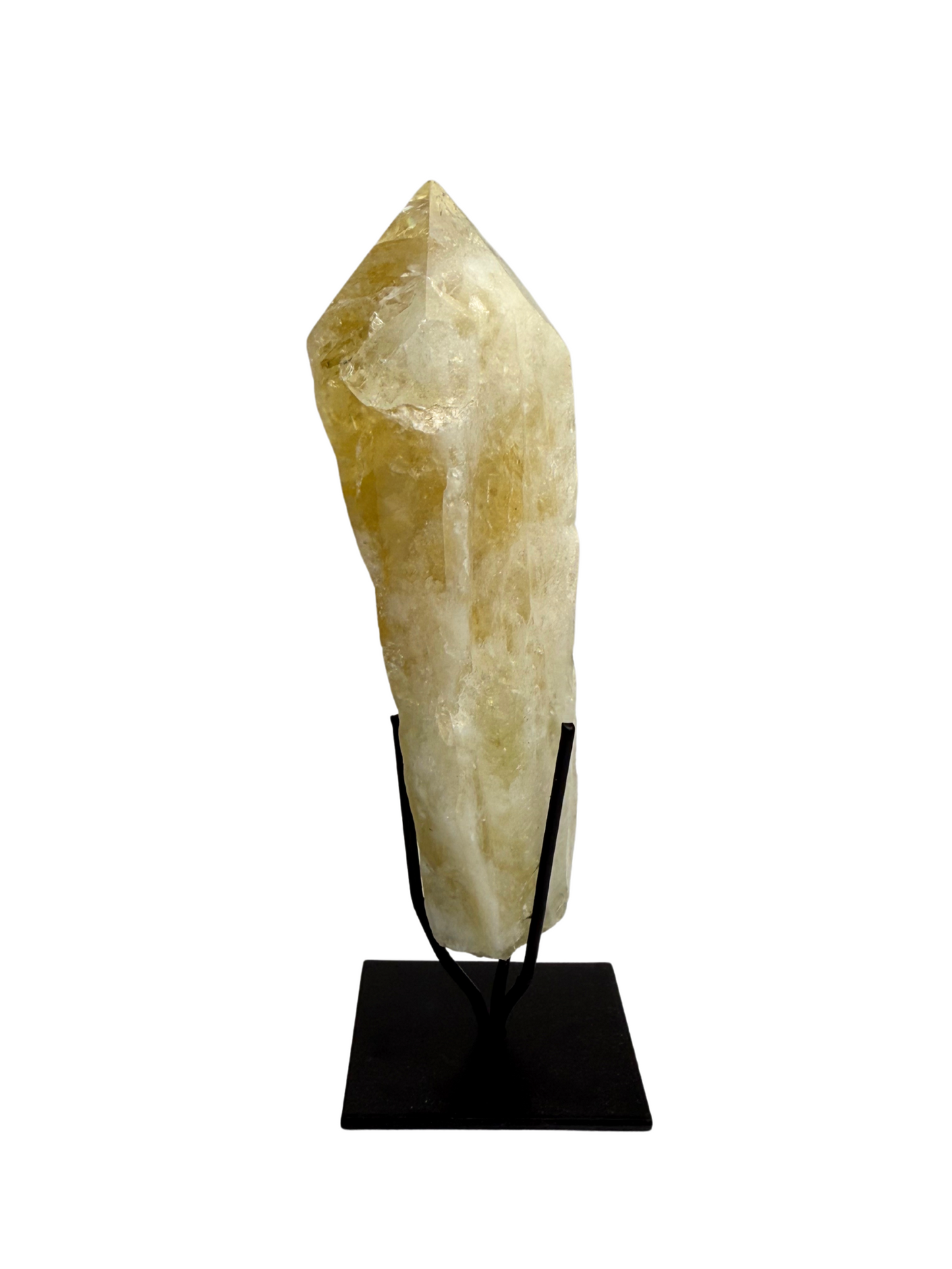 Burnt Amethyst point on stand 1