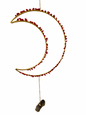 Edelsteen maan hanger Rode Jaspis + Labradoriet