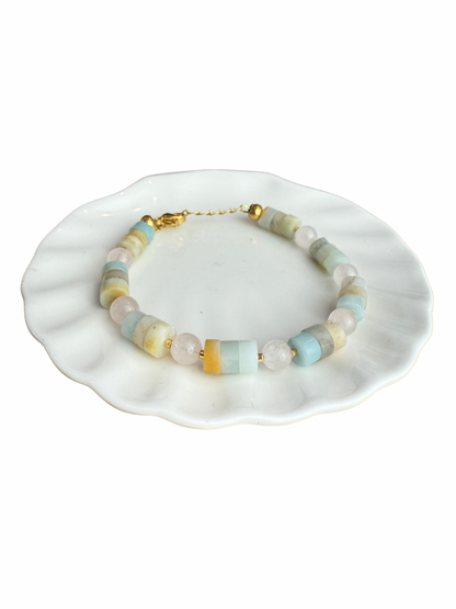Lize bracelet Amazonite + Rose Quartz