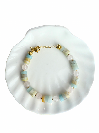 Lize bracelet Amazonite + Rose Quartz