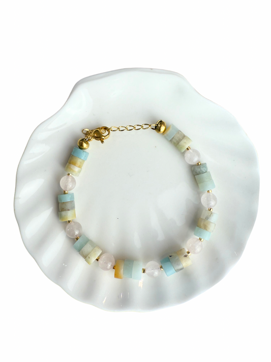 Lize bracelet Amazonite + Rose Quartz