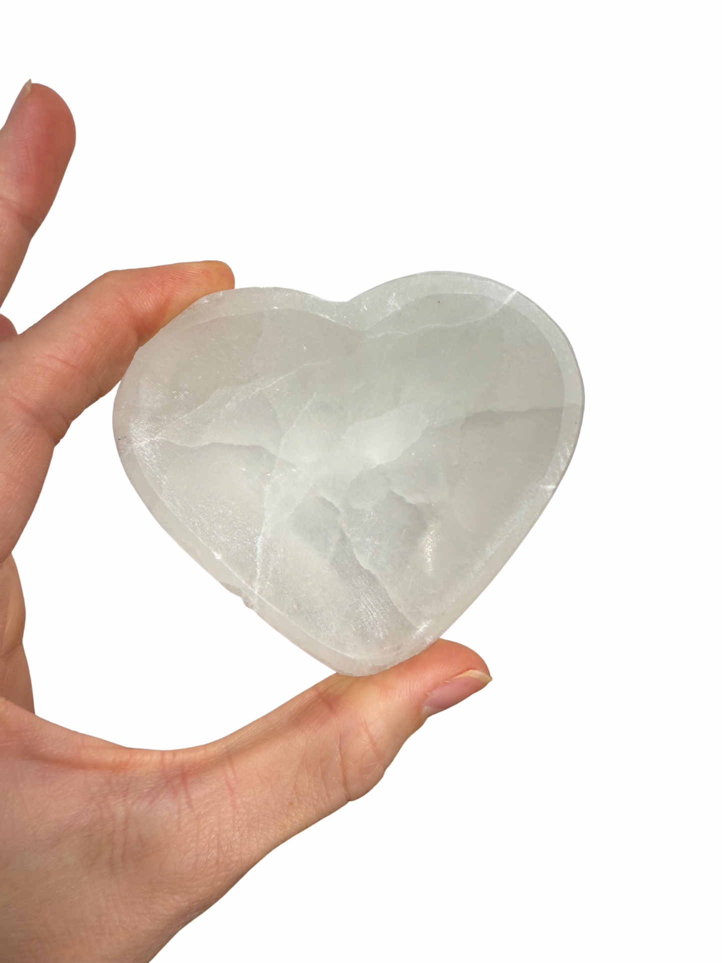 Selenite heart bowl