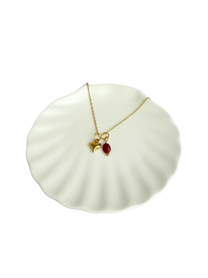 Evi ketting hart + Mookaiet hanger