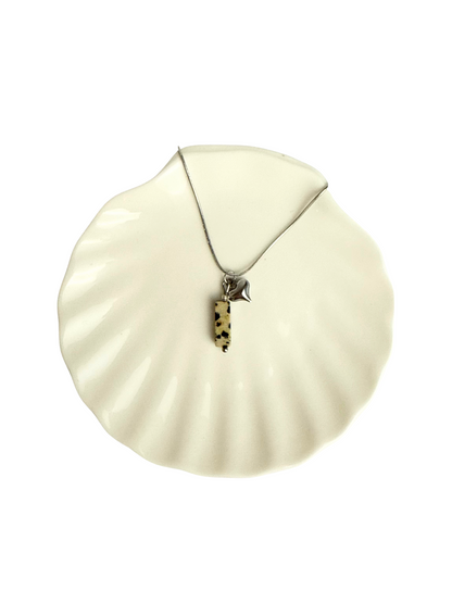 Evi ketting hart + Dalmatiër Jaspis hanger