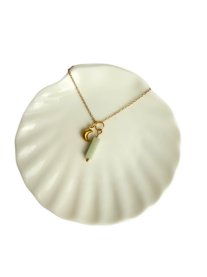 Evi necklace moon + Amazonite pendant