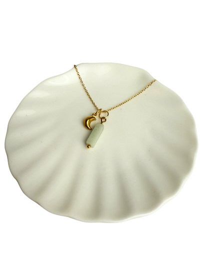 Evi necklace moon + Amazonite pendant