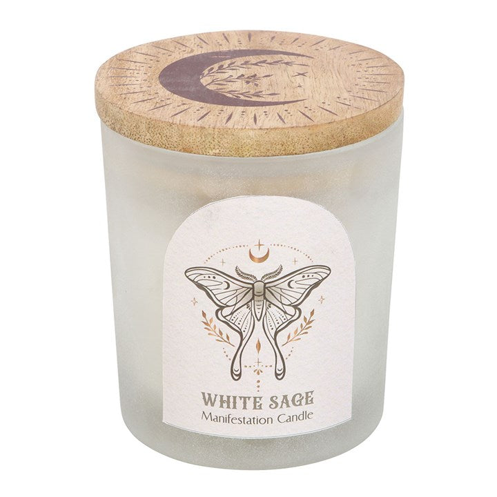 Manifestation scented candle white sale &amp; Rock Crystal