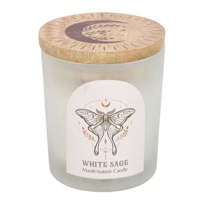 Manifestation scented candle white sale &amp; Rock Crystal