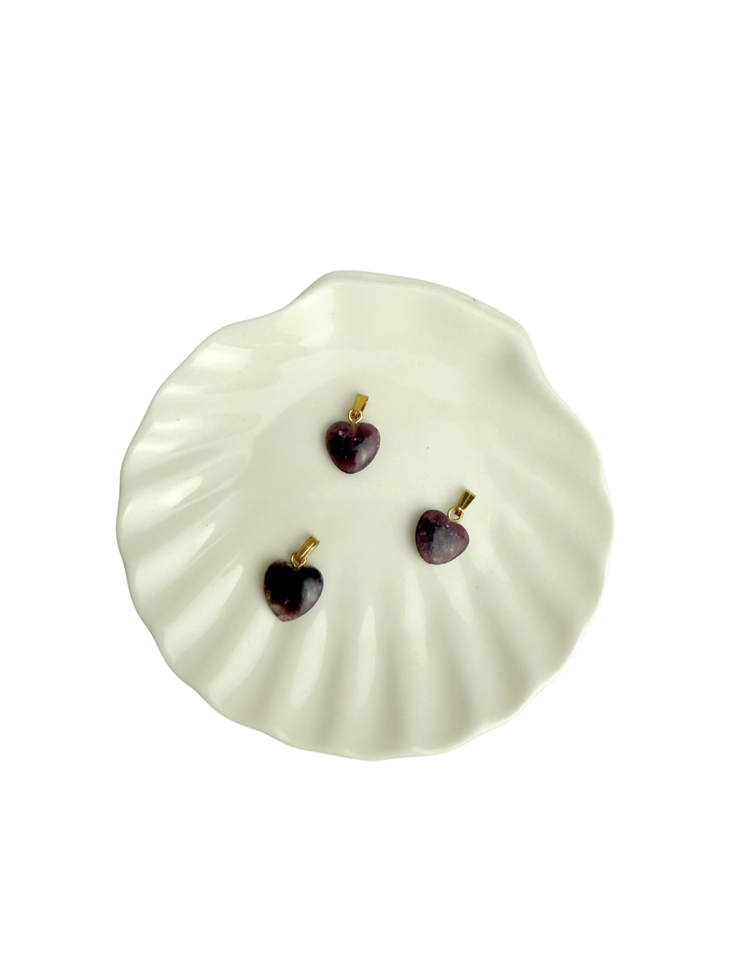Lepidolite heart pendant