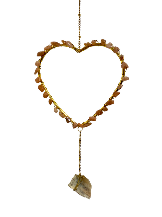 Edelsteen hart hanger Maansteen