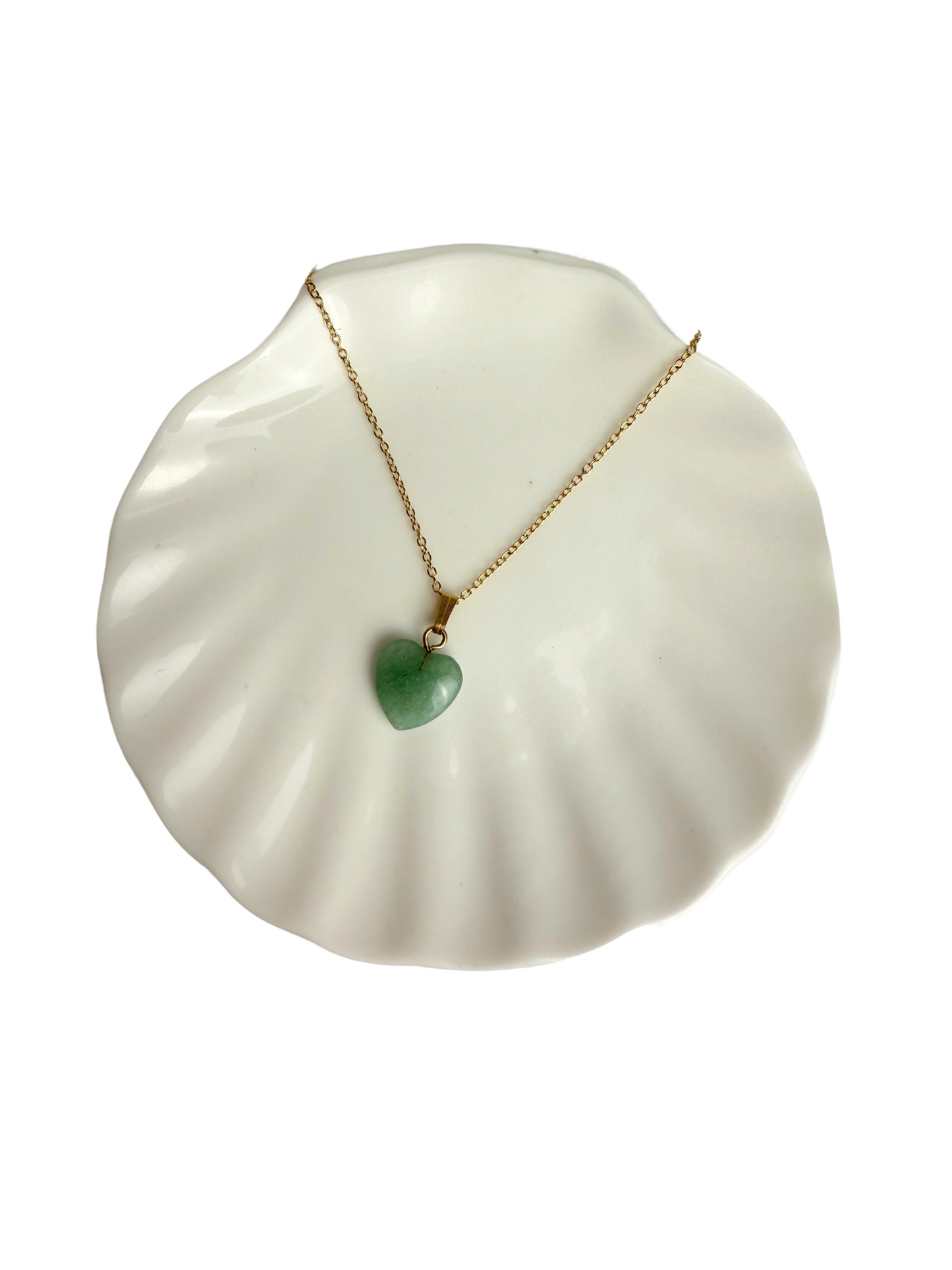 Saar necklace + Aventurine heart pendant