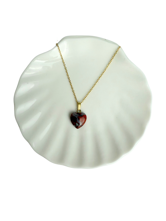 Saar ketting + Jaspis hart hanger