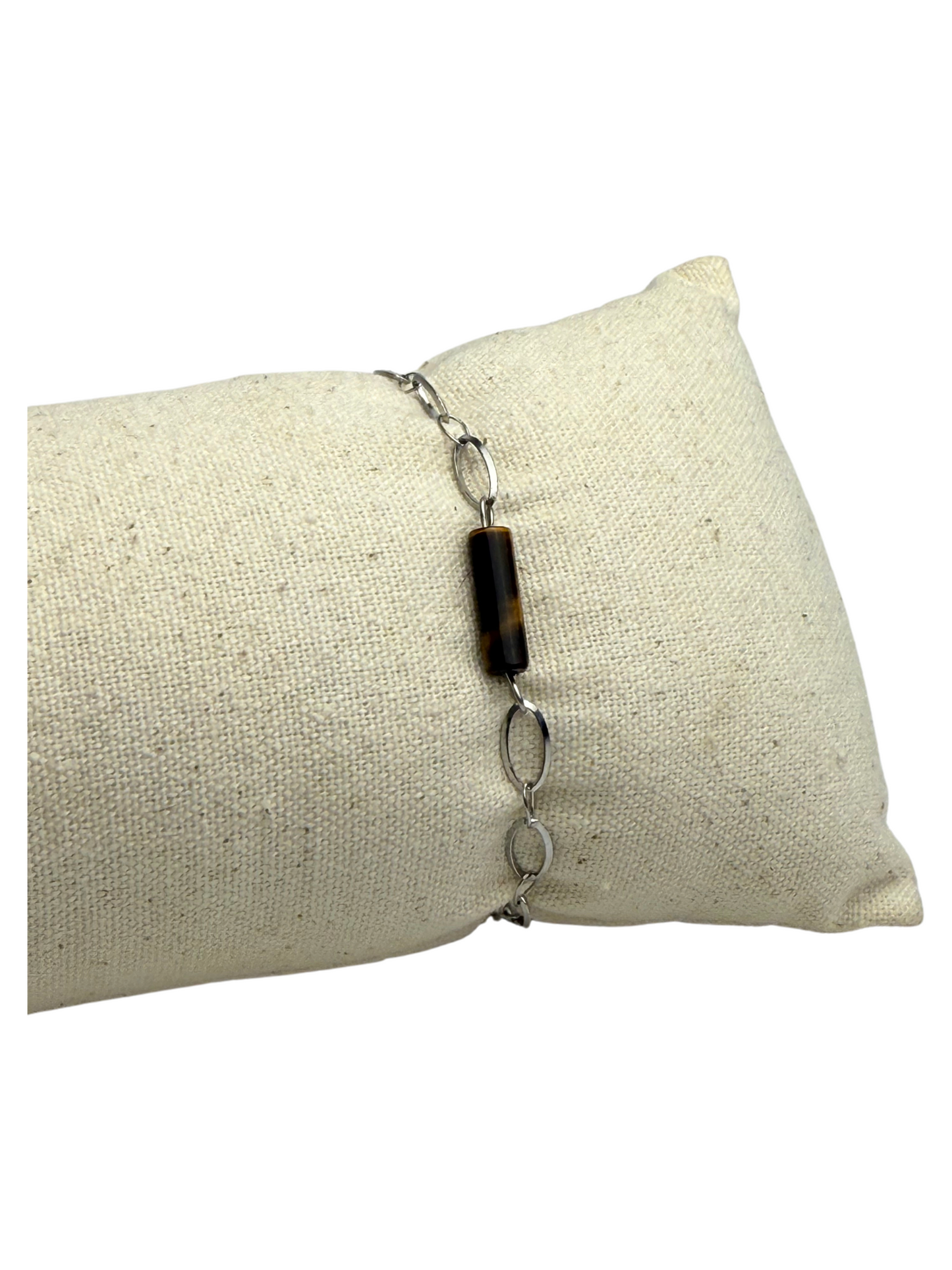 June armband Tijgeroog zilver