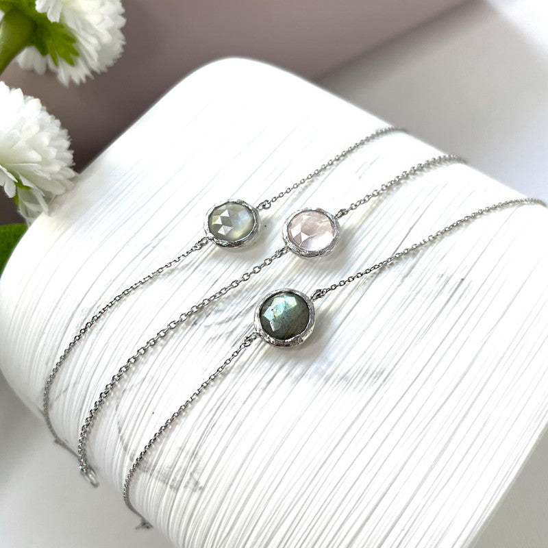 Armband met Rozenkwarts 925 zilver