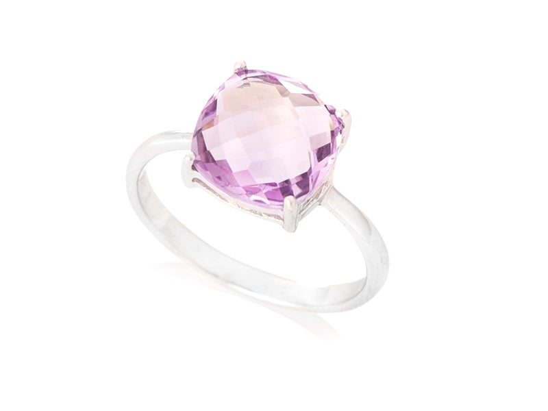 Amethist ring 925 zilver maat 54