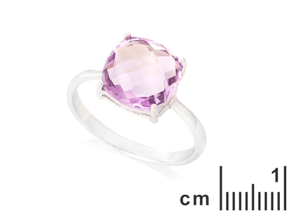 Amethist ring 925 zilver maat 54
