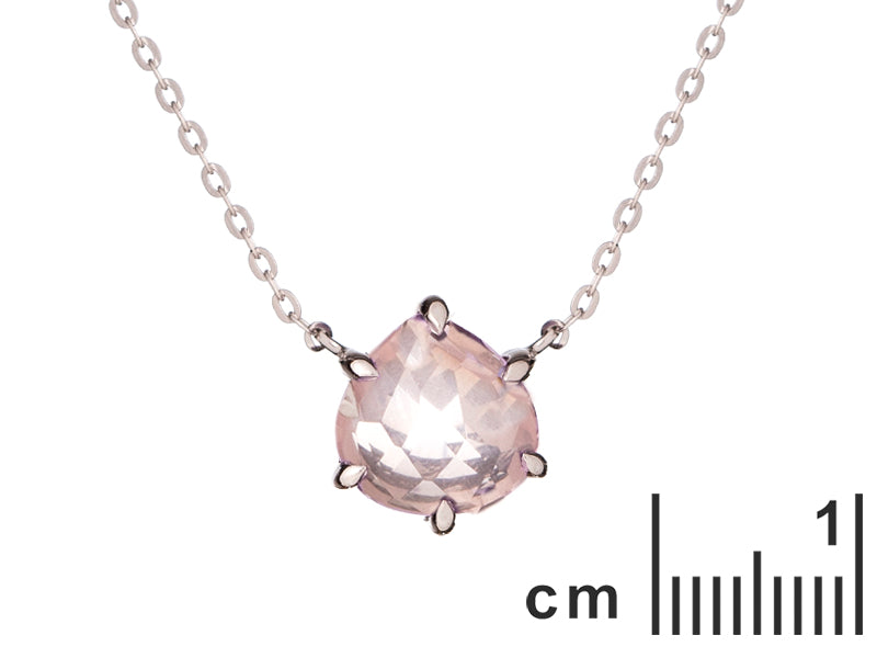 Ketting met Rozenkwarts hanger 925 zilver