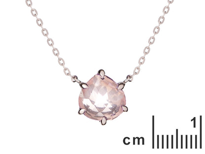 Ketting met Rozenkwarts hanger 925 zilver