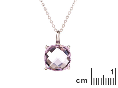 Ketting met Amethist hanger 925 zilver